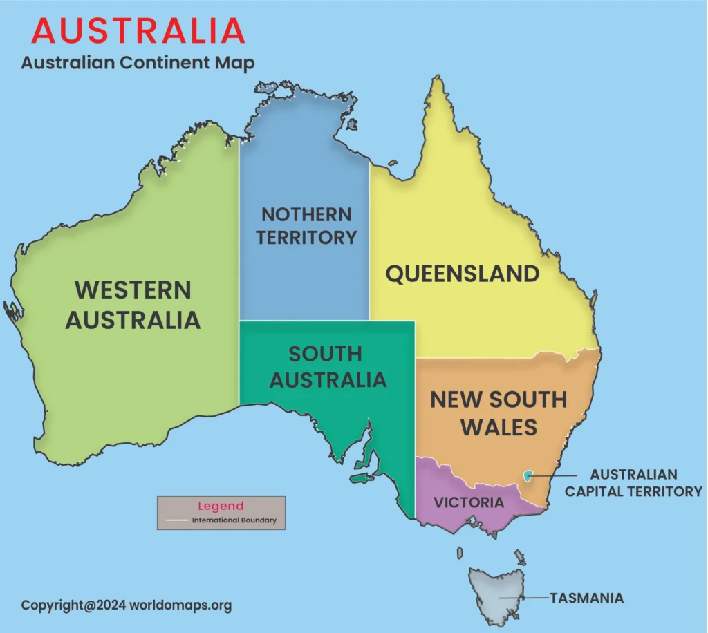 Australian Continent Map