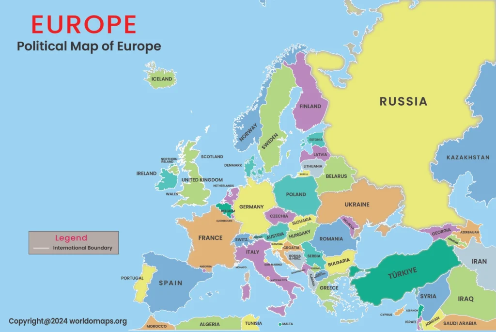 Political Map of the European Continent - WorldoMaps