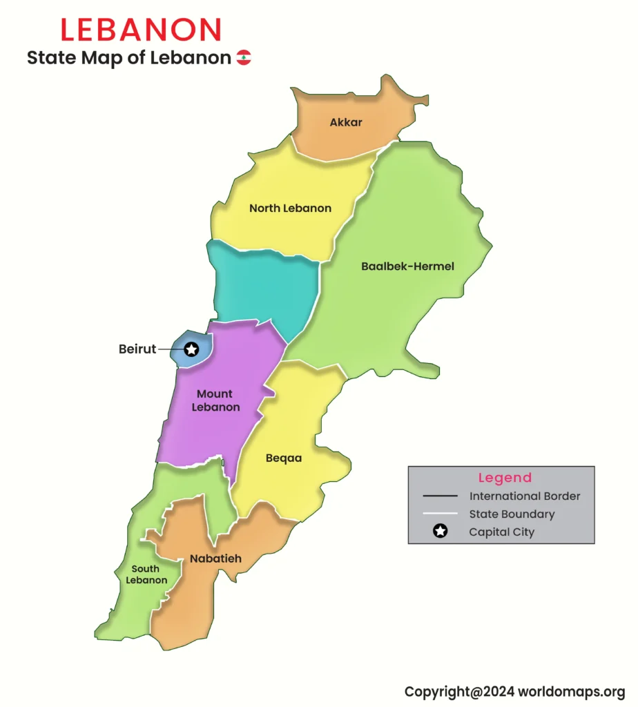 State Map of Lebanon