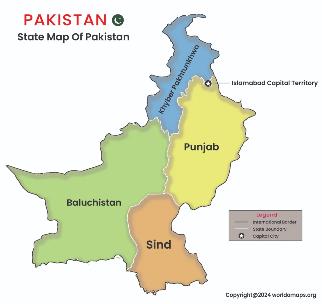 State Map of Pakistan – WorldoMaps