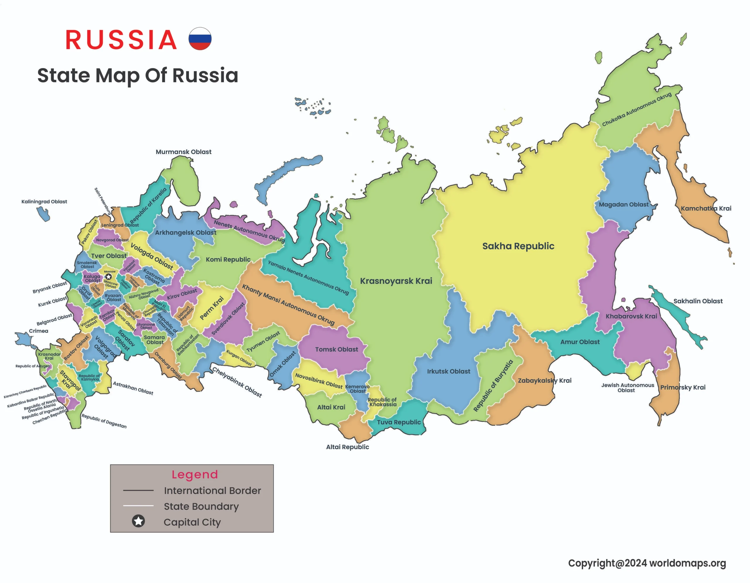 state map of russia